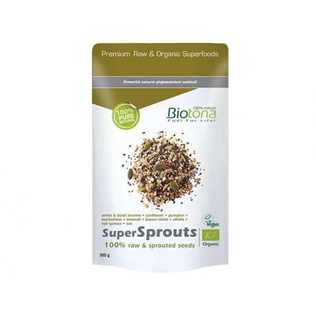 SuperSprouts, raw and sprouted seeds, Biotona, 300 g