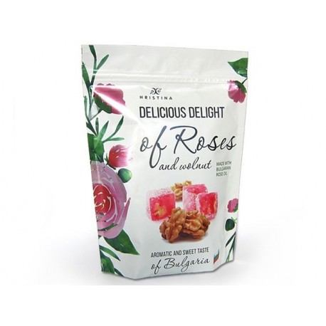 Lokum with Real Bulgarian Rose taste and Walnuts, Hristina, 200 g