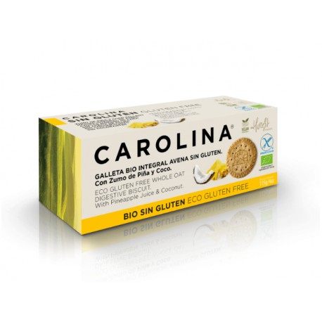 BIO Biscuit with oatmeal, pineapple juice and coconut, Carolina, 115 g