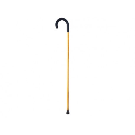 Wooden walking stick with curved plastic handle, Forry, Bulgaria