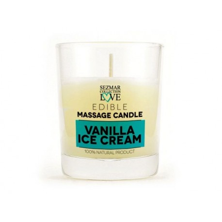 Massage candle - vanilla ice cream, for erotic massage, Sezmar, 100 ml