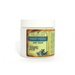 Mask for dry hair with coconut oil, flax and jojoba, Hristina, 200 ml