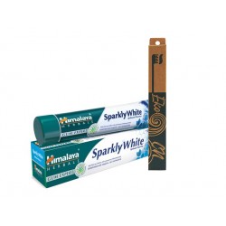 Sparkly white toothpaste and bamboo toothbrush, Himalaya, 1 pc.