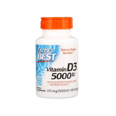 Vitamin D3, 5000 IU, Doctor's Best, 180 capsules