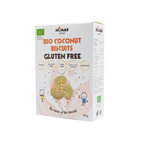 Gluten-free biscuits - coconut, Nomad Nutri, 125 g