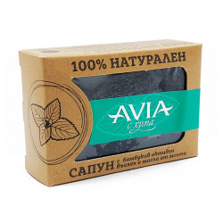 Natural soap with bamboo activated charcoal and peppermint oil, Avia, 110 g