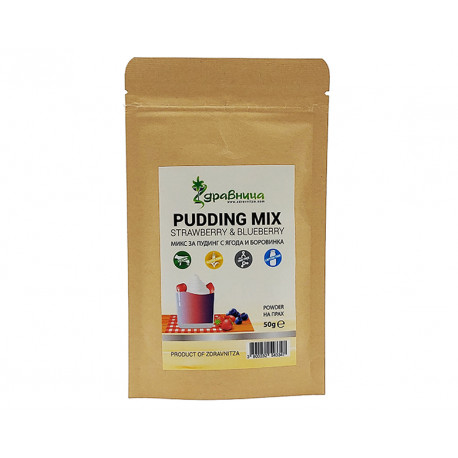 Pudding Mix with strawberry and blueberry, Zdravnitza, 50 g
