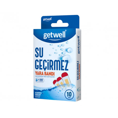 Waterproof first aid plasters, Getwell, 10 pcs