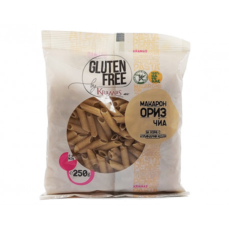 Macaroni from rice and chia, gluten free, Kramas, 250 g