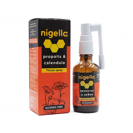 Propolis and Calendula, alcohol free throat spray, Nigella, 50 ml