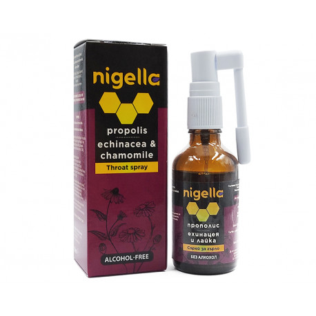 Propolis, Echinacea and Chamomile, alcohol free throat spray, Nigella, 50 ml