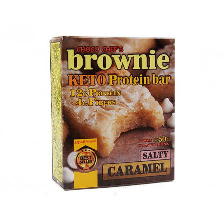 Keto protein brownie - salty caramel, Choco Chef's, 50 g
