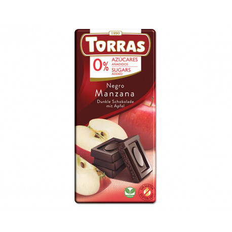 Dark chocolate with apple, no added sugar, Torras, 75 g