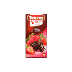 Черен шоколад с ягода, без добавена захар, Торрас, 75 гр.