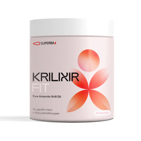 Масло от антарктически крил с билки и витамини, Krilixir Fit, 60 капсули