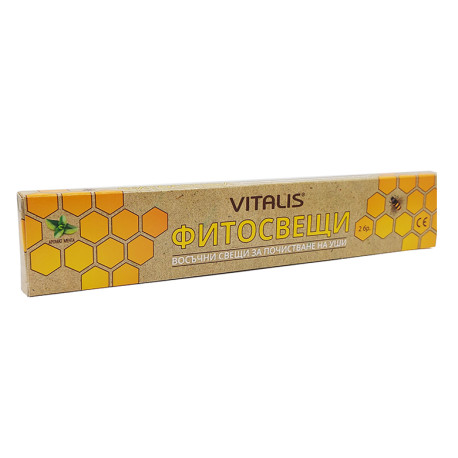 Natural Beeswax Ear Candles, Vitalis, 2 pcs