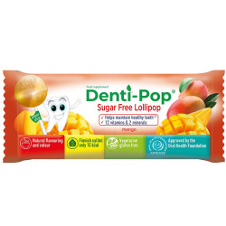 Близалка за здрави зъби, без захар, манго, Денти-Поп, 6 гр.