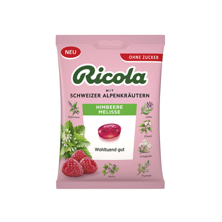 Swiss herbal candies - Raspberry and Lemon balm, Ricola, 75 g