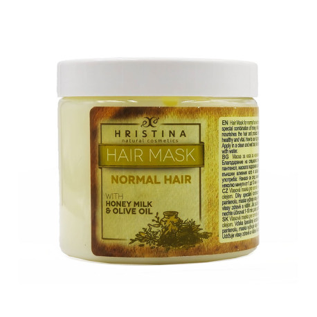 Mask for normal hair with honey, milk and olive oil, 200 ml
