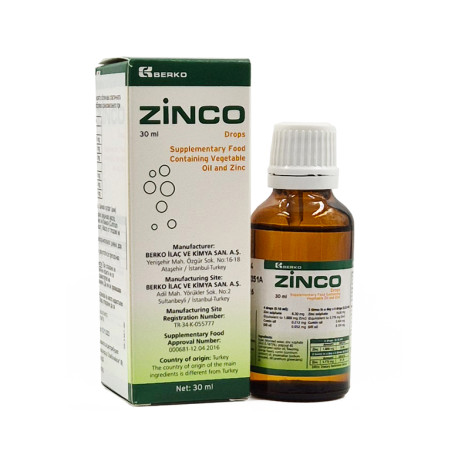 Zinco drops, for babies and children, Berko, 30 ml