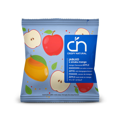 Dried apple chips with mango flavor, Crispy Natural, 18 g