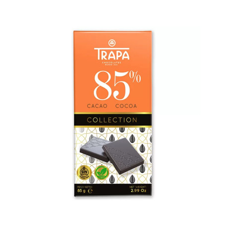 Dark Chocolate 85% - vegan, Trapa, 85 g