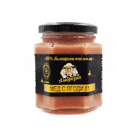 Bulgarian honey with strawberries, Ambrozia, 240 g