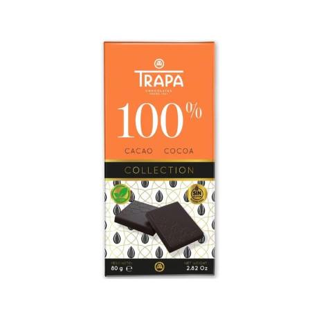 Dark Chocolate 100% - vegan, Trapa, 80 g