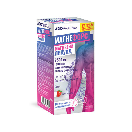 Magneforce Liquid, strawberry flavor, Abo Pharma, 12 sticks