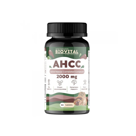 AHCC, комплекс от 8 лечебни гъби, Биовитал, 90 таблетки