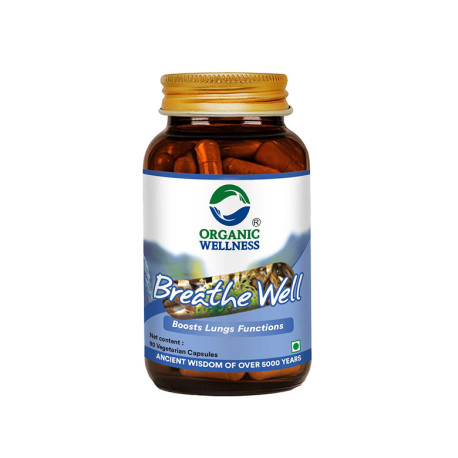 Breathe Well, lungs support, Organic Wellness, 90 capsules