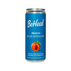 Безалкохолна напитка - праскова и синя спирулина, BeHeal, 300 мл.