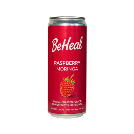 Безалкохолна напитка - малина и моринга, BeHeal, 300 мл.