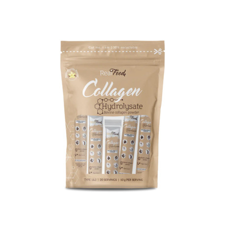 Hydrolysate Bovine Collagen Powder - Vanilla, RealFood, 20 sticks