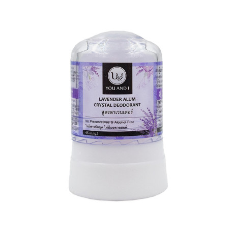 Natural Alum Crystal Deodorant - Lavender, U&I, 45 g / 80 g