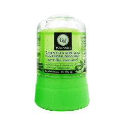 Natural Alum Crystal Deodorant - Green tea and Aloe Vera, U&I, 45 g / 80 g