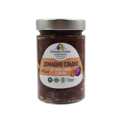 Домашно сладко от сини сливи с орехи, без захар, Dimmy's Farm, 330 гр.