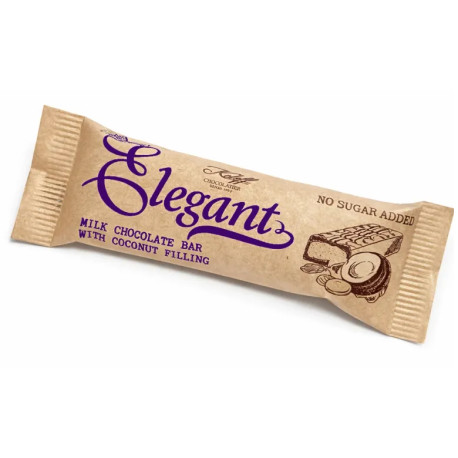 Elegant - Milk Chocolate Bar with Coconut Filling, No Added Sugar, Koleff, 30 g