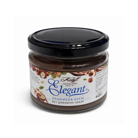 Elegant - Hazelnut Spread, No Added Sugar, Kollef, 200 g
