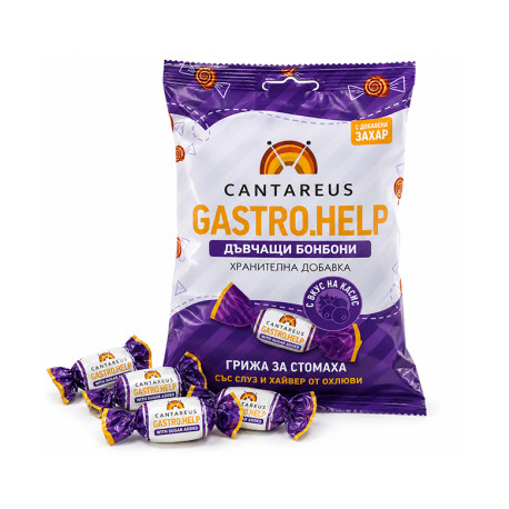 Гастро Хелп, бонбони с екстракт от охлюв, Cantareus, 60 гр.