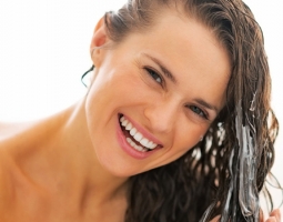 Homemade hair conditioner with cocoa butter and coconut oil